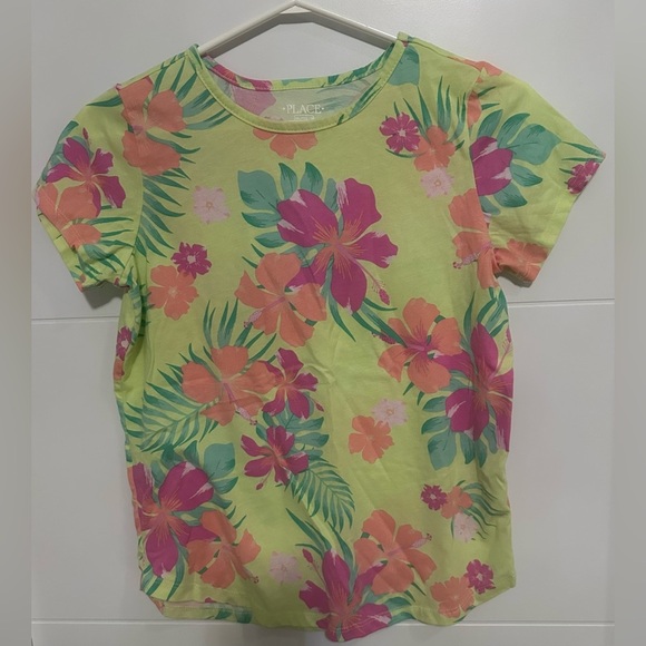 🎁The Children's Place Girls Floral Short Sleeve Shirt -Size XXL 🎁 - Picture 1 of 4